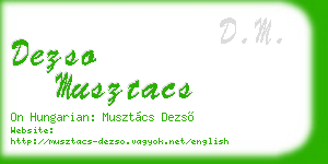 dezso musztacs business card