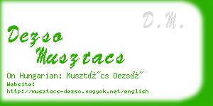 dezso musztacs business card